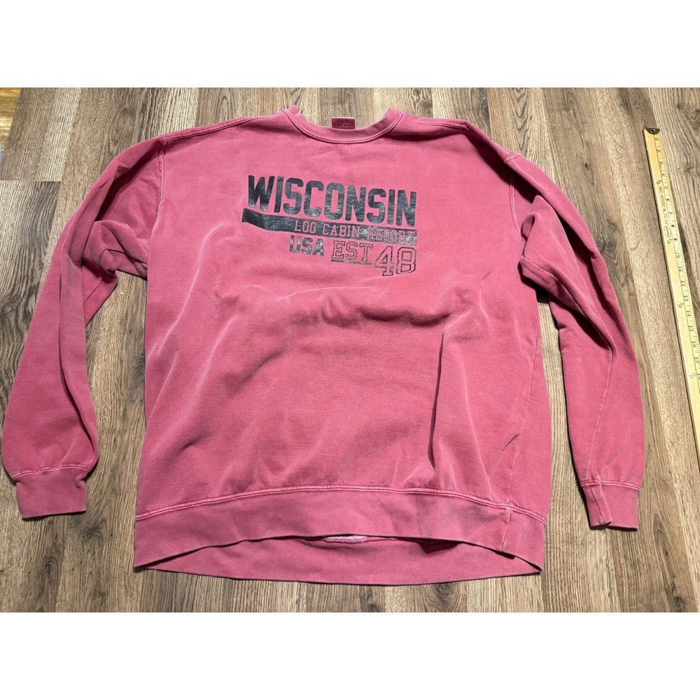 Comfort Colors Shirt Womens 2XL Pink Long Sleeve WISCONSIN, USA